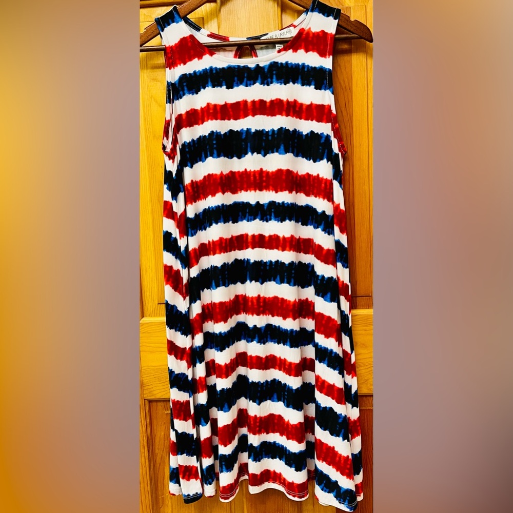 Women’s “Jamie & Layla” Tie Dye Striped Tank Dress